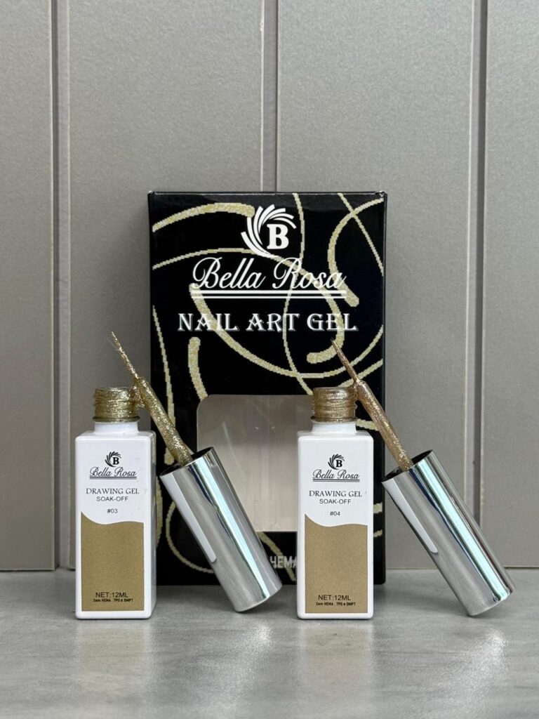 Kit com dois Esmaltes em Gel para Desenho Soak Off – Dourado