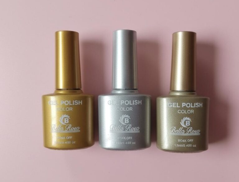 Kit com 3 esmaltes em Gel - Tons de Dourado e Prateado
